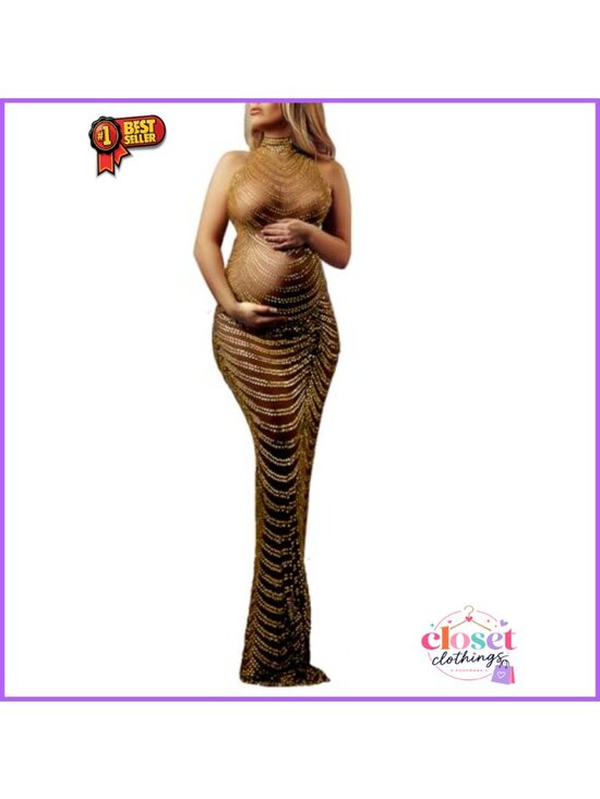Dresses & Skirts - Maternity Bodycon Mesh Photoshoot Dress Baby Shower Gown